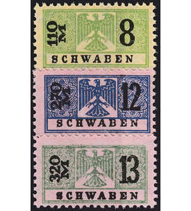 Deutsches Reich Gebührenmarken Schwaben postfrisch **