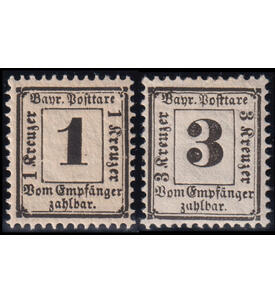 Bayern-Portomarken postfrisch Nr. P 2 und P 3