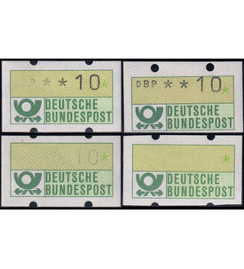 BRD ATM - Abarten Zusammenstellung von 4 postfrischen ATM-Abarten