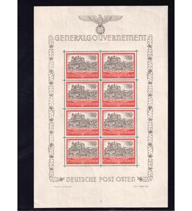 Generalgouvernement Kleinbogen Nr. 65 postfrisch mit kleinen Fehlern Burg v. Krakau 1941