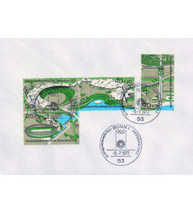 BRD Olympiade 1972 Nr. 723-726 aus Block 7 auf Blanko-Sammlerbrief