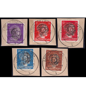 Deutsche Lokalpost L�bau 5 Wertstufen a. Stempelvorlage mit Abstempelung L�bau