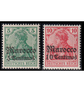 Der 5 und 10 Pfennig-Aufdruckwert ( Nr. 22+23 ) des ehemaligen deutschen Auslandspostamtes in postfrischer Luxusqualit�t. Selten