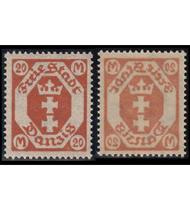 Danzig - Abart Nr. 126 postfrisch Abklatsch auf Gummierung