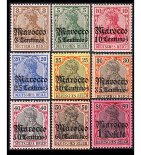 Auslandspost Marokko Nr. 21-29 ungestempelt mit feinster Gummierung