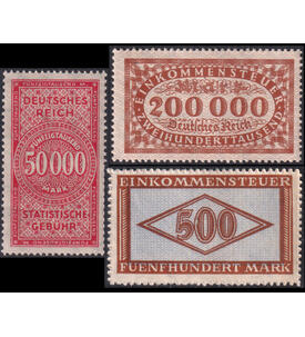 Deutsches Reich Geb�hrenmarken 3 vers. postfrische Ausgaben