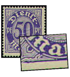 Deutsches Reich Dienstmarke Nr. 21 I postfrisch Plattenfehler