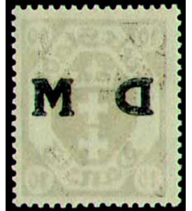 Danzig Dienstmarke Nr. 2 postfrisch Abklatsch DM auf Gummierung