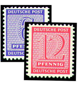 SBZ postfrisch ** mit Nr. 121X und 123X