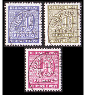 SBZ Nr. 134-136Xz Kreidepapier mit Geflligkeitsstempel