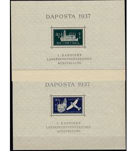 Danzig postfrisch mit Block 1+2
