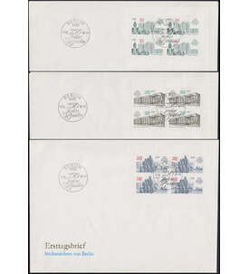 DDR Nr. 3076-3078 Kleinbogen auf 3 Ersttagsbriefen