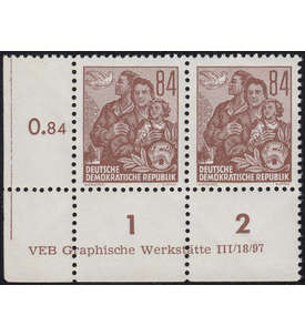 DDR Nr. 422 XI DV postfrisch 84 Pfg. Fnfjahrplan mit Druckvermerk