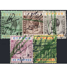 Zypern Nr. 94,96,98-100 mit Fiscal-Entwertung