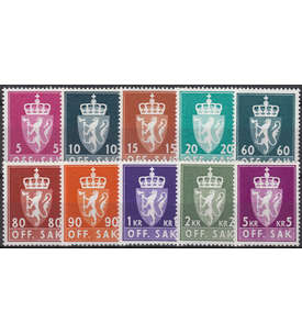 Norwegen Dienstmarken Nr. 68-85y postfrisch komplett 10 Werte