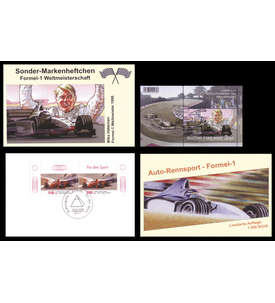 Sondermarkenheft Formel 1 mit BRD Sportmarken und Finnland Block