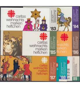 BRD Bund Caritas Weihnachtsmarkenhefte 1983-1989 postfrisch **