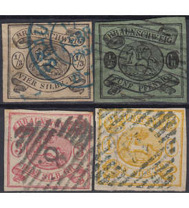 Braunschweig Nr. 5, 10, 12, 14 gestempelt in Bedarfsqualitt