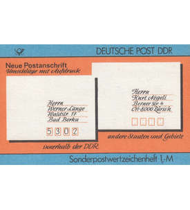DDR Sondermarken-Heftchen SMHD 33 postfrisch ** Neue Postanschrift