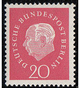 Berlin Nr. 184v postfrisch ** geriffelte Gummierung 20 Pfg. Heuss