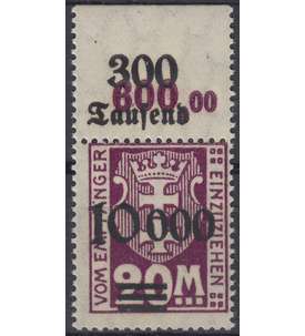 Danzig Porto Nr. 29 postfrisch mit Abklatsch des Markenbildes Oberrandstck 