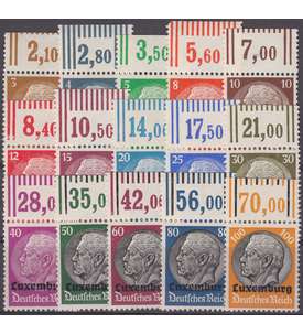Deutsche Besetzung Luxemburg Nr. 1-16 ohne Nr. 4 postfrisch Oberrandwerte