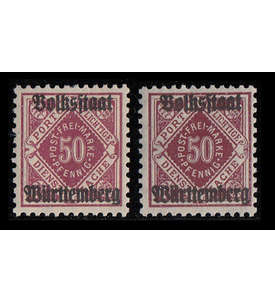 Wrttemberg Nr. 143a+b postfrisch ** Farbvarianten