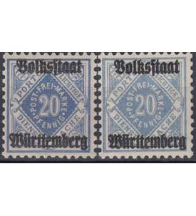 Wrttemberg Nr. 140a+b postfrisch ** Farbvarianten