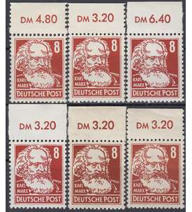 DDR Nr. 329 vaXI, vaXII, vbXI, vbXII, zaXI + zaXII postfrisch Oberrand