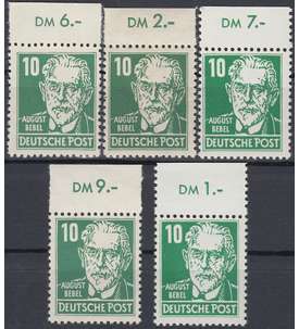 DDR Nr. 330 vaXI, vaXII, vbXI, vbXII + zaXII postfrisch Oberrand