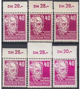 DDR Nr. 336 vaXI, vaXII, vbXI, vbXII, zaXI + zaXII postfrisch Oberrand