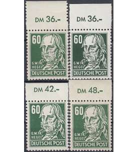 DDR Nr. 338 vaXI, vaXII, vbXI + zaXI postfrisch Oberrand