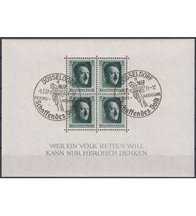 Deutsches Reich Block 7 mit SST D�sseldorf  5.5.1937 - Reichsausstellung Schaffendes Volk