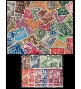 Deutsches Reich Kollektion mit Nr. 751-759 gestempelt
