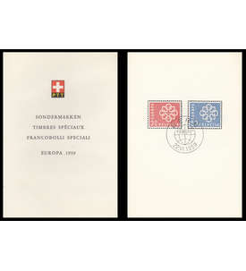 Schweiz Nr. 679-680 gestempelt im amtlichen Schmuckheft Europa CEPT 1959