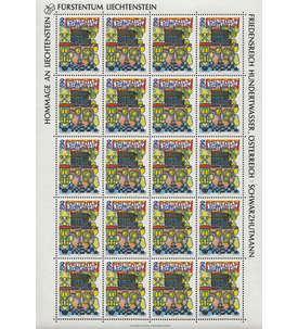Liechtenstein Nr. 1060 postfrisch ** Bogen Hundertwasser