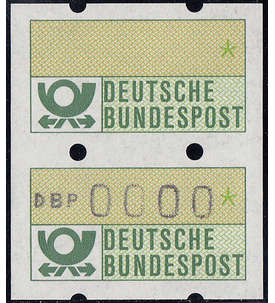 BRD Bund ATM Nr. 1 postfrisch ** Paar mit Pr�fdruck 0000