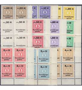DDR 10 Gebhrenmarken postfrisch ** Eckrand-4er-Blocks