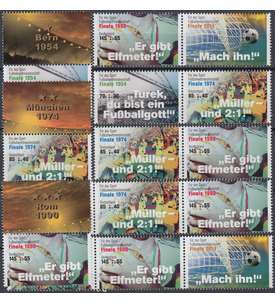 BRD Bund Zusammendrucke W143-147 S63-65 postfrisch ** Fuball 2018