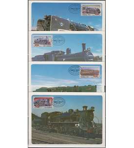 Südafrika Nr. 630-633 auf Maximumkarten Dampflokomotiven