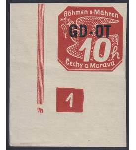 Böhmen und Mähren Nr. 51 Pl postfrisch ** Plattennummer