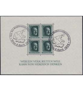 Deutsches Reich Block 7 mit SST Wien 9. April 1938 - Tag des Grodeutschen-Reichs