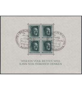 Deutsches Reich Block 7 mit SST Berlin 18.4.37 - Nationale Ausstellung