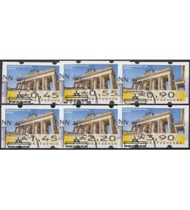 BRD Bund ATM6 TS1 gestempelt 045/055/090/145/220/390 Cent Brandenburger Tor