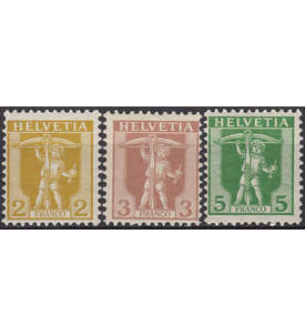 Schweiz postfrische ** Komplettausgaben aus 1907-1944 mit Nr. 95-97