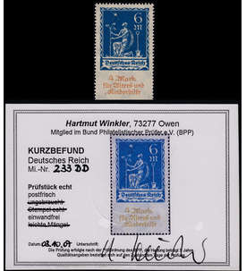 Deutsches Reich Nr. 233DD postfrisch ** Doppeldruck mit Fotobefund