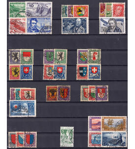 Schweiz 50 Zuschlagsmarken aus 1913-1931 gestempelt in Bedarfsqualit�t