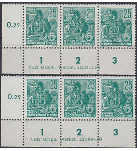 DDR Nr. 415x DV6 XI+XII postfrisch ** Druckvermerke