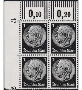 Deutsches Reich - Druckerkennziffer 17 Nr. 512 postfrisch Eckrandviererblock