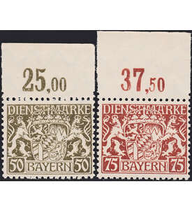 Bayern - Unverausgabte Nr. 39 I und 41 I vom Oberrand postfrisch geprft